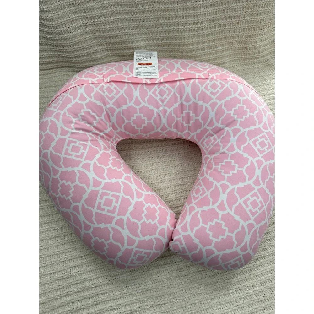 NurSit Nursing Pillow Pink White Trellis Geometric Breastfeeding Support Cushion